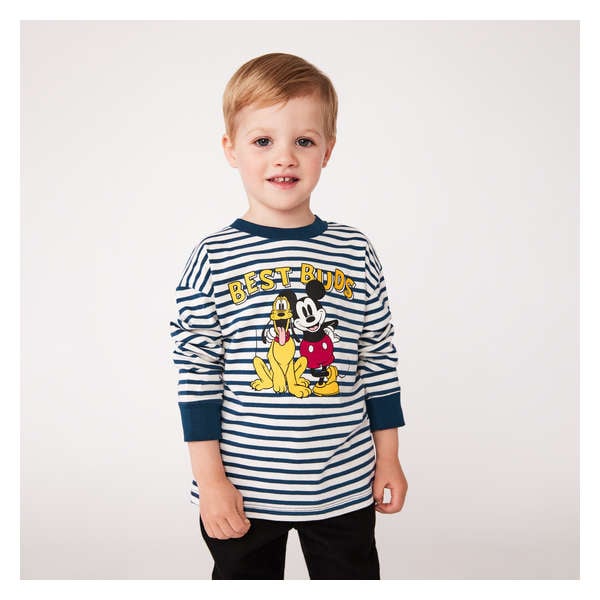 Toddler Disney Mickey Mouse and Pluto Long Sleeve - Indigo