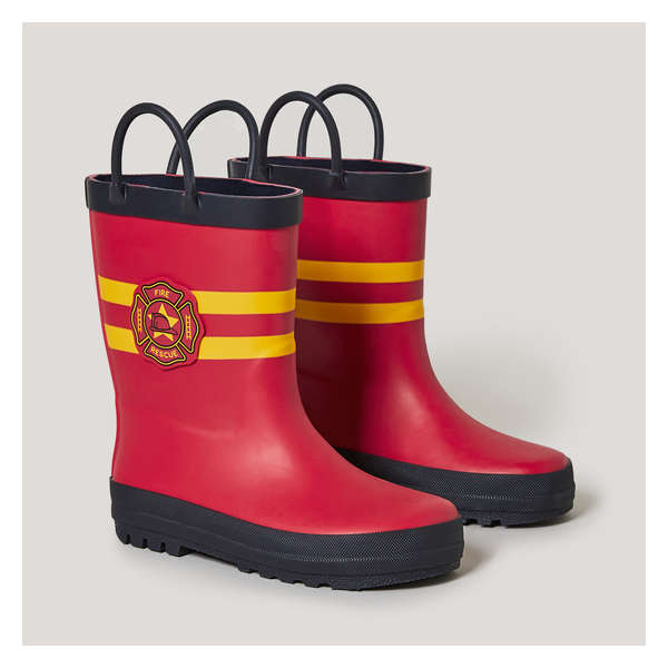 Toddler Boys' Fireman Rain Boots - Red