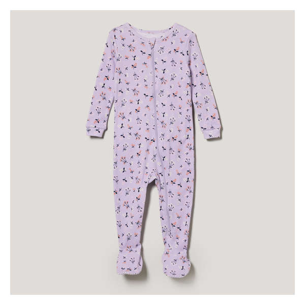 Baby Girls' Double-Zip Footed Sleeper - Lilac
