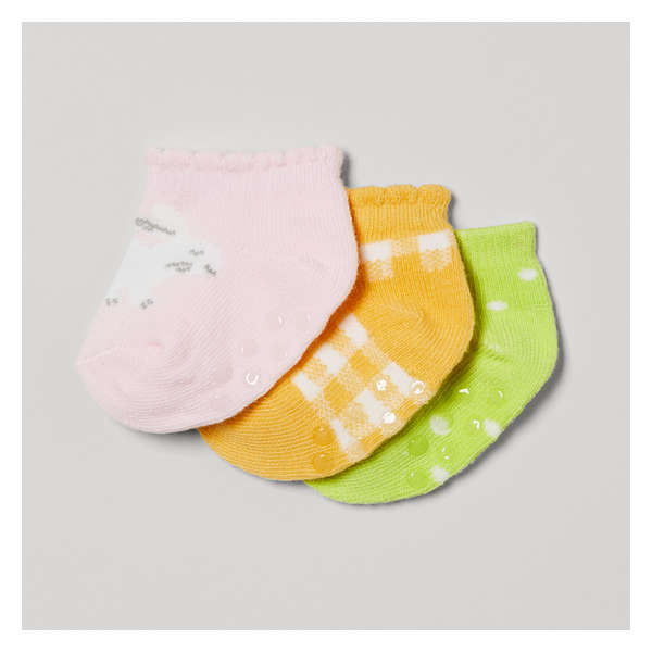 Baby Girls' 3 Pack Low-Cut Socks - Yellow