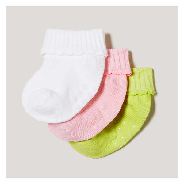 Baby Girls' 3 Pack Low-Cut Socks - White