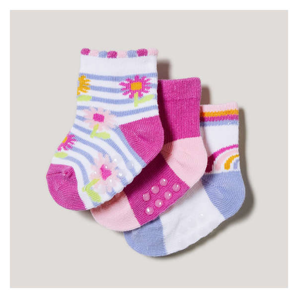 Baby Girls' 3 Pack Crew Socks - Purple