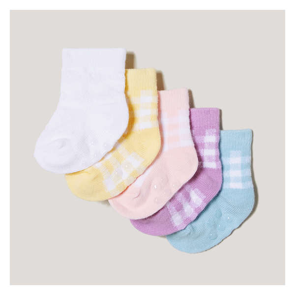 Baby Girls' 5 Pack Crew Socks - Yellow