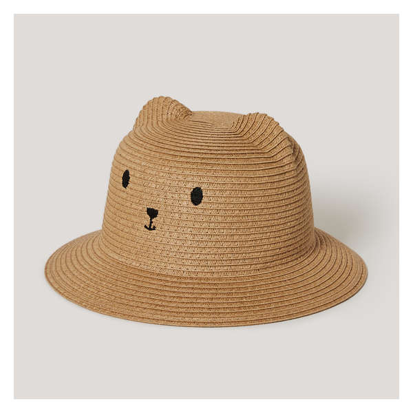 Baby Girls' Bear Straw Hat - Cream