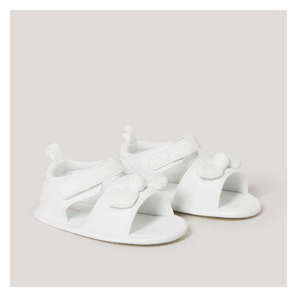Sandales à nœud pour bébés filles - Blanc