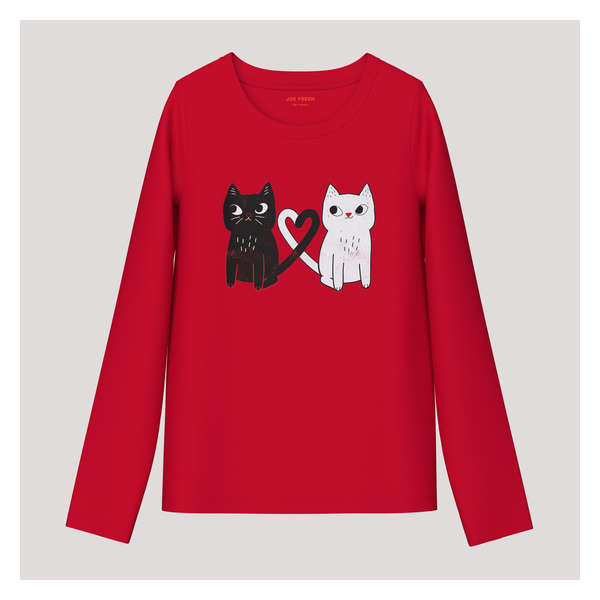 Kid Girls' Graphic Long Sleeve - Red