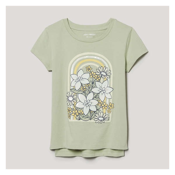 Kid Girls' Graphic T-Shirt - Light Green