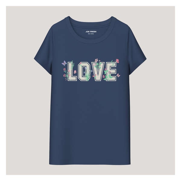 Kid Girls' Graphic T-Shirt - Indigo