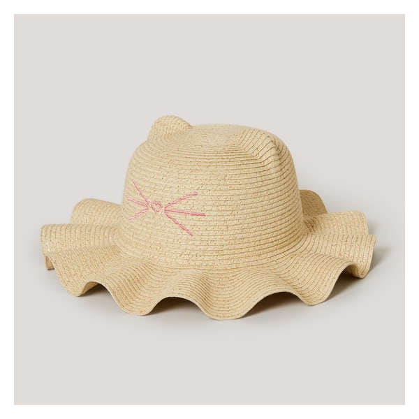 Kid Girls' Cat Straw Hat - Light Taupe