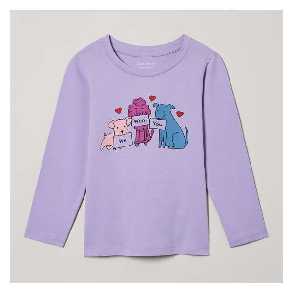 Toddler Girls' Graphic Long Sleeve - Open Violet