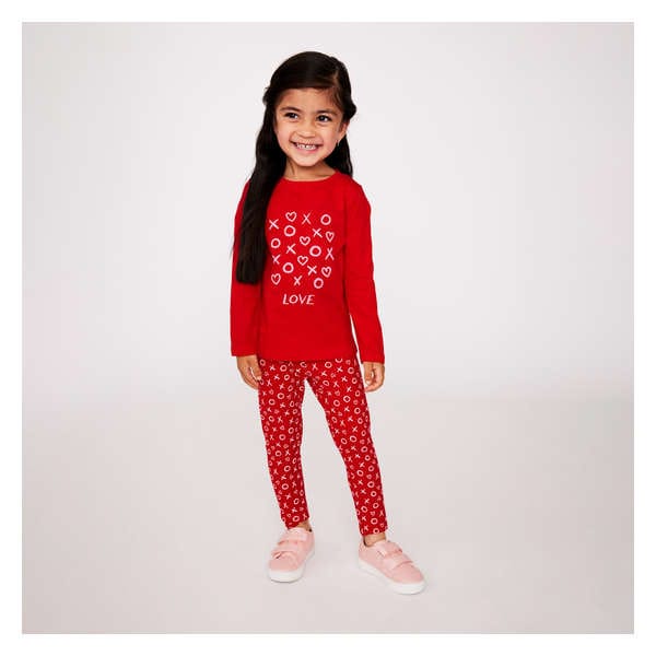 Toddler Girls' Graphic Long Sleeve - Red