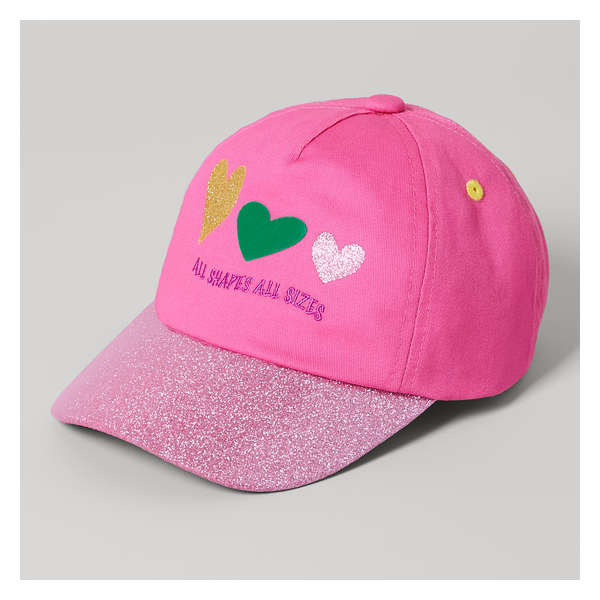 Toddler Girls' Embroidered Baseball Cap - Bright Pink