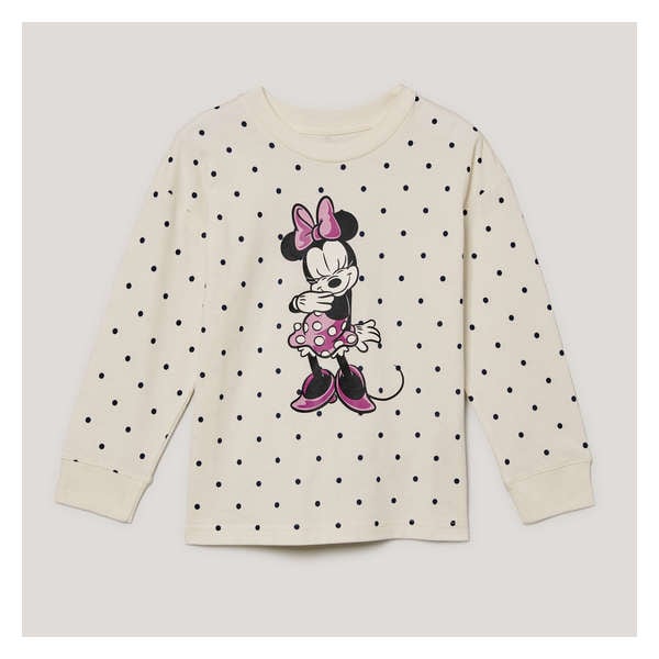 Toddler Disney Minnie Mouse Long Sleeve - Ecru