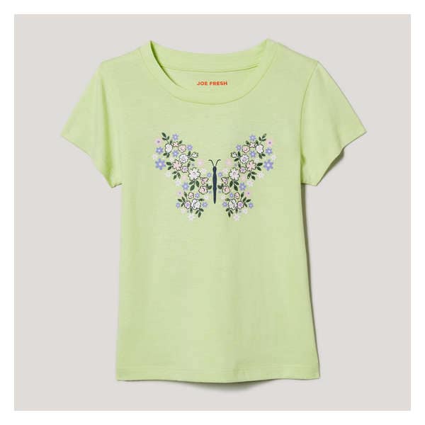 Toddler Girls' Graphic T-Shirt - Light Lime Green