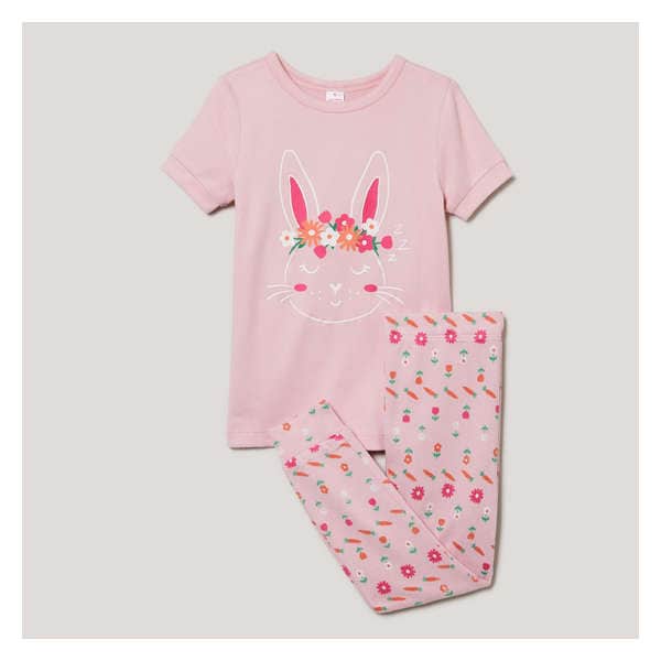 Gender-Free Toddler 2 Piece Sleep Set - Pale Pink