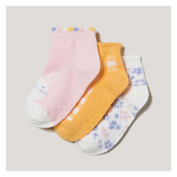 Toddler Girls' 3 Pack Low-Cut Socks - Light Pink