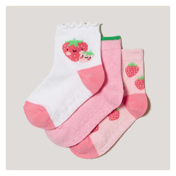 Toddler Girls' 3 Pack Quarter-Crew Socks - Multi