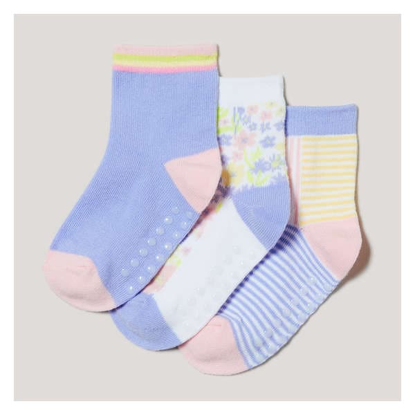 Toddler Girls' 3 Pack Quarter-Crew Socks - White