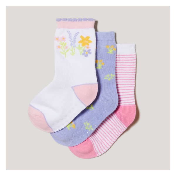 Toddler Girls' 3 Pack Crew Socks - White