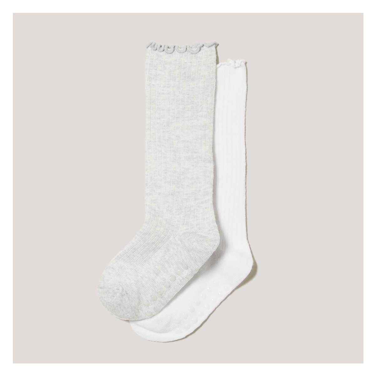 Toddler Girls' 2 Pack Knee-High Socks in White from Joe Fresh