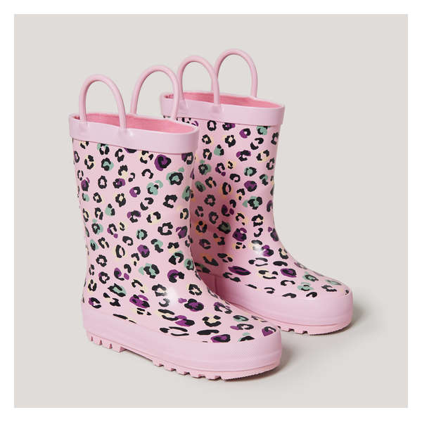Toddler Girls' Leopard Rain Boots - Pink