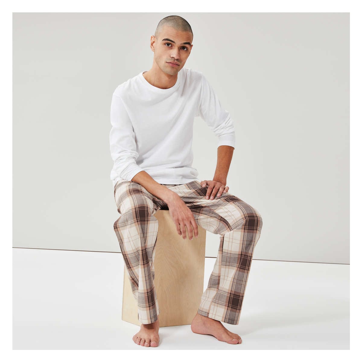 Men s Cotton Pajama Pant in Brown from Joe Fresh