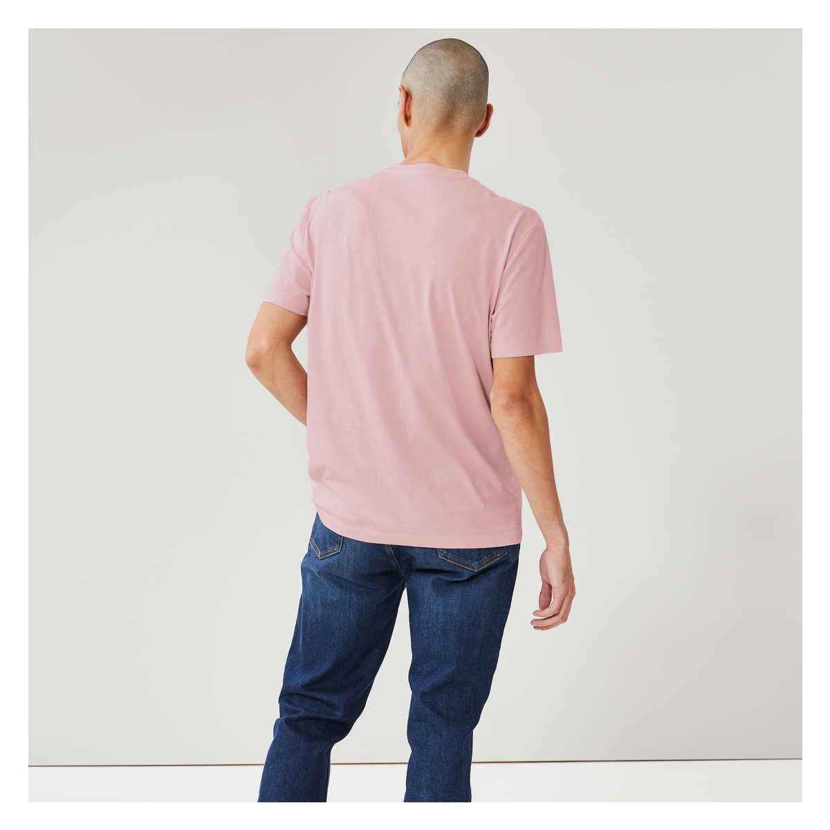 Men's Essential Crew Neck Tee in Pastel Pink from Joe Fresh