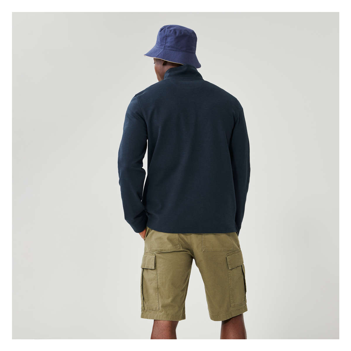 Men's Quarter-Zip Pullover in Navy from Joe Fresh