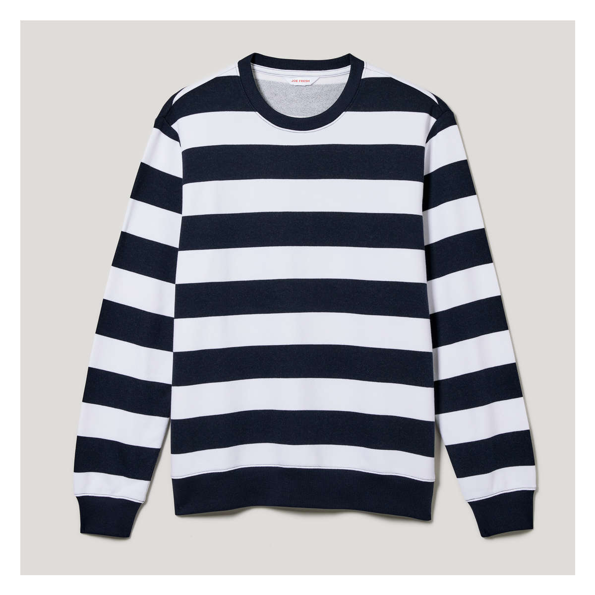 Gender-Free Striped Sweatshirt in Dark Navy from Joe Fresh
