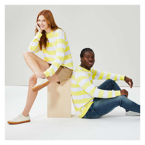 Gender-Free Striped Sweatshirt - Yellow