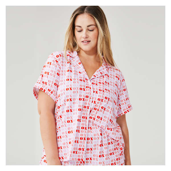 Women+ 2 Piece Pajama Set - Pink