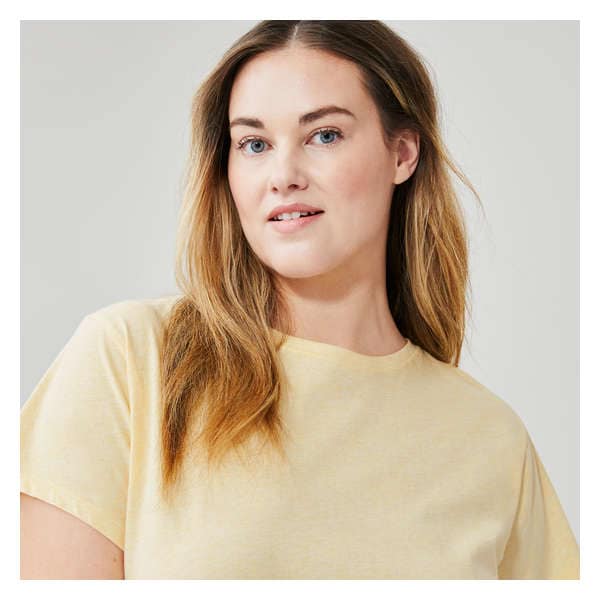 Women+ Crop Sleep T-Shirt - Yellow Mix