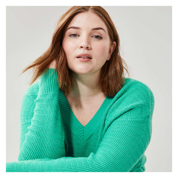 Women+ Textured Pullover - Bright Green