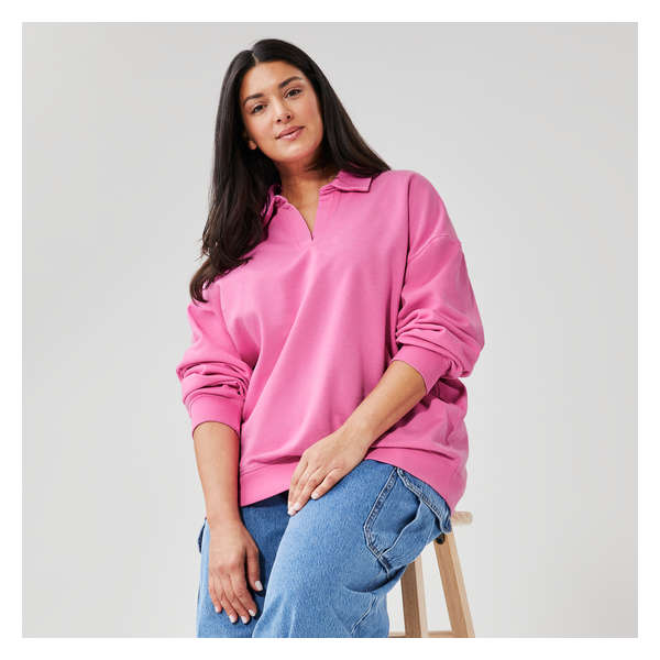 Women+ Polo Pullover - Pink