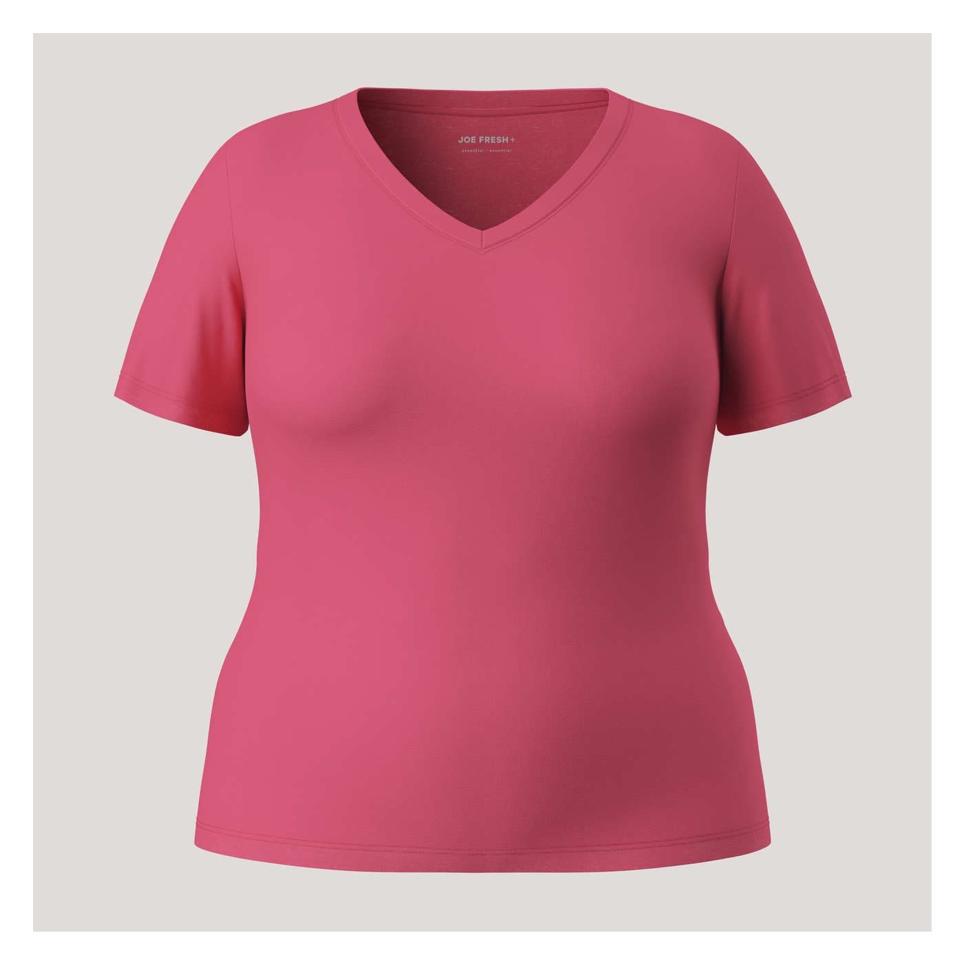 Just My Size Women's Plus-Size Short Sleeve V-Neck Tee, Paleo Pink, 4X