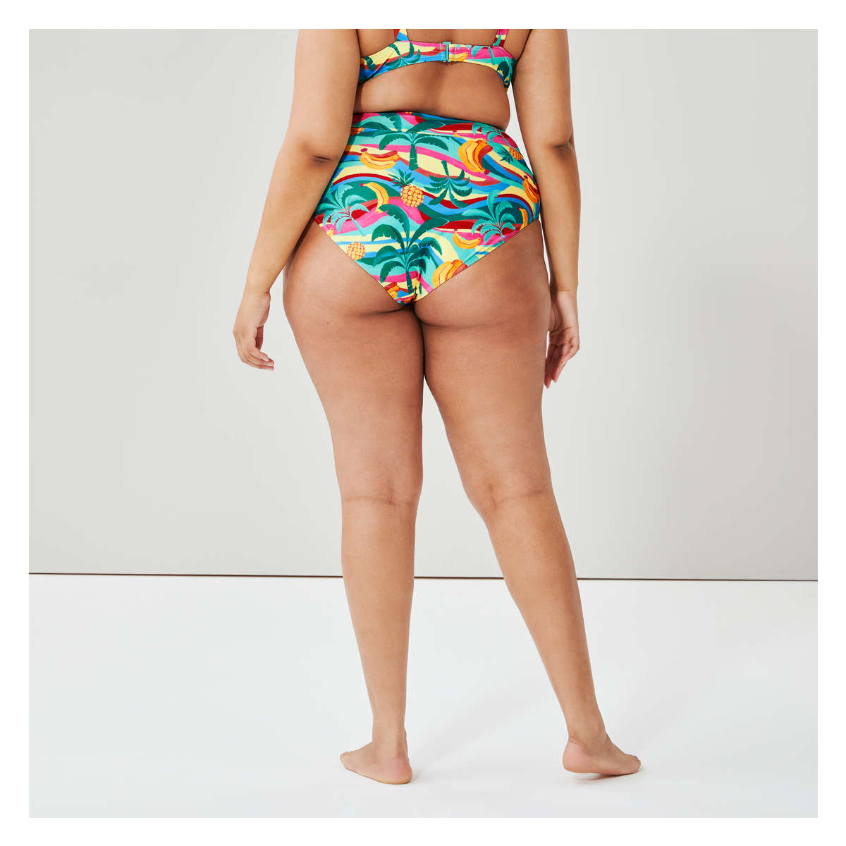 Women+ High Rise Bikini Bottom in Bright Aqua from Joe Fresh