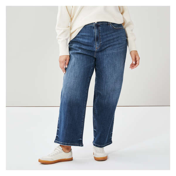 Women+ Essential High Rise Wide Leg Jeans - Dark Wash