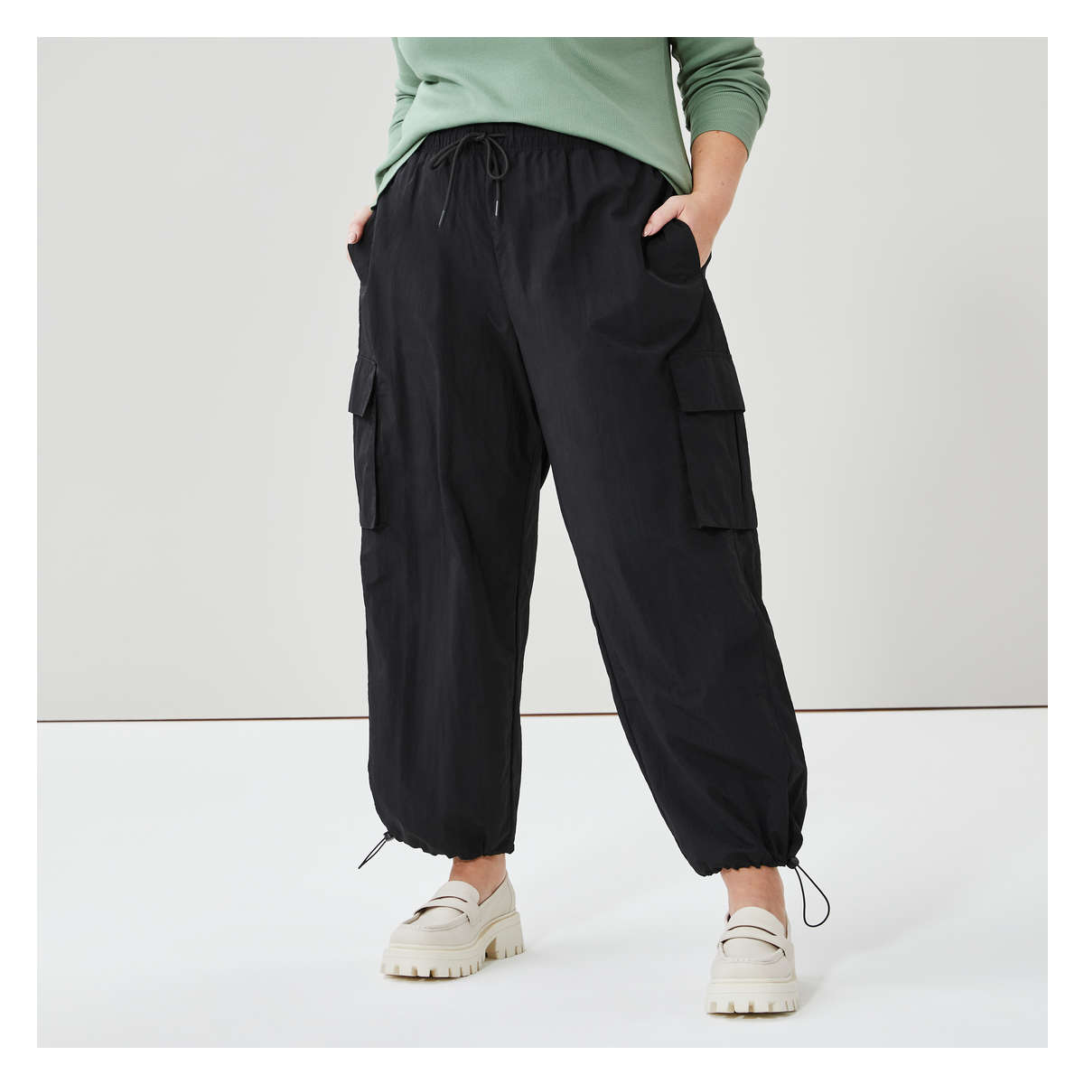 Clearance RYRJJ Women's Cotton Cargo Jogger Sweatpants with Multi