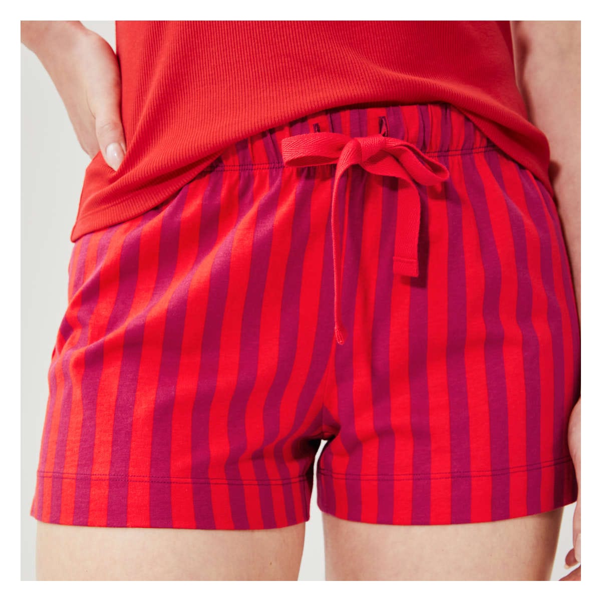 Pajama Short in Dark Red from Joe Fresh