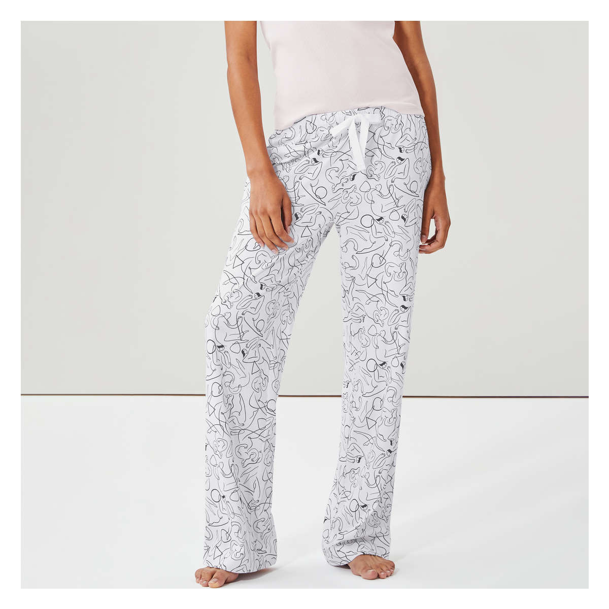 Pajama Pant in White from Joe Fresh