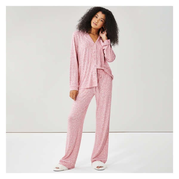 2 Piece Pajama Set in Dark Pink from Joe Fresh