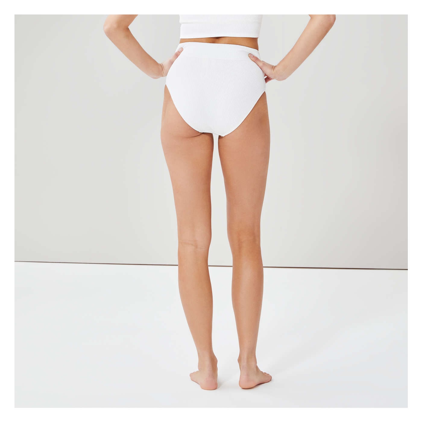 High Rise Bikini Bottom in White from Joe Fresh