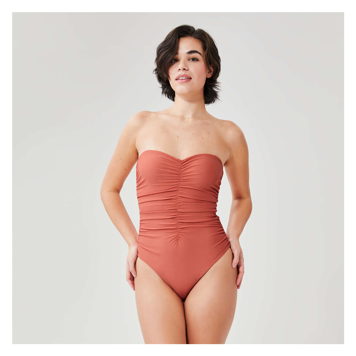 One-Shoulder Swimsuit in Black from Joe Fresh