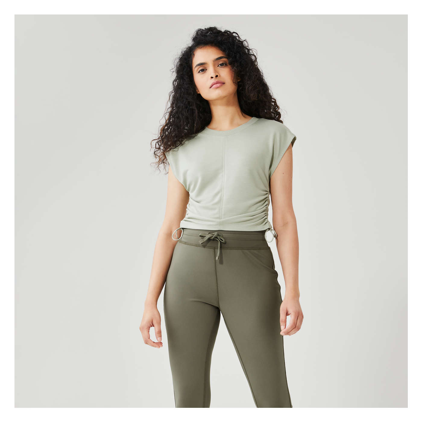 High Rise Active Jogger in Dark Green from Joe Fresh