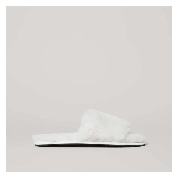 Faux Fur Slippers - Off White