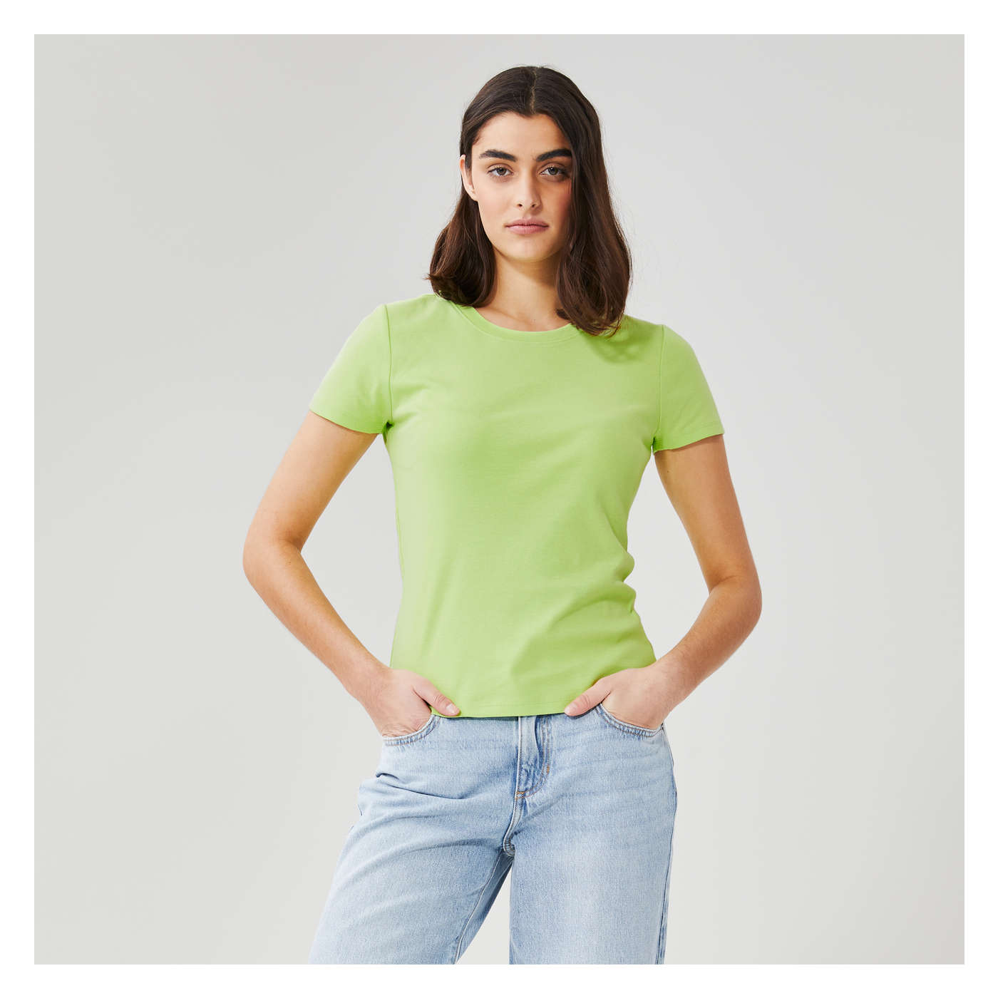 Women+ Essential T-Shirt in Light Green from Joe Fresh