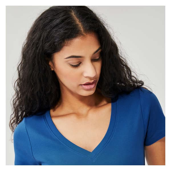 Organic Cotton V-Neck T-Shirt - Royal Blue