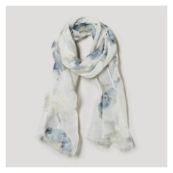 Floral Scarf - Bright White