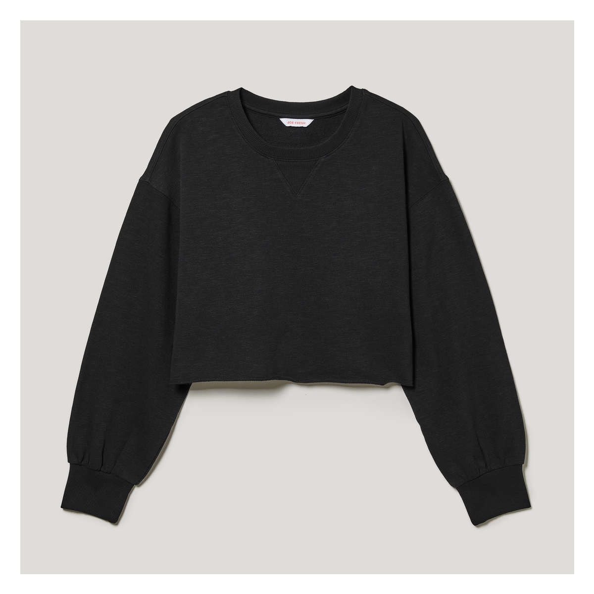 Crop Sweatshirt in JF Black from Joe Fresh