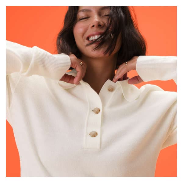 Essential Collared Pullover - Ivory